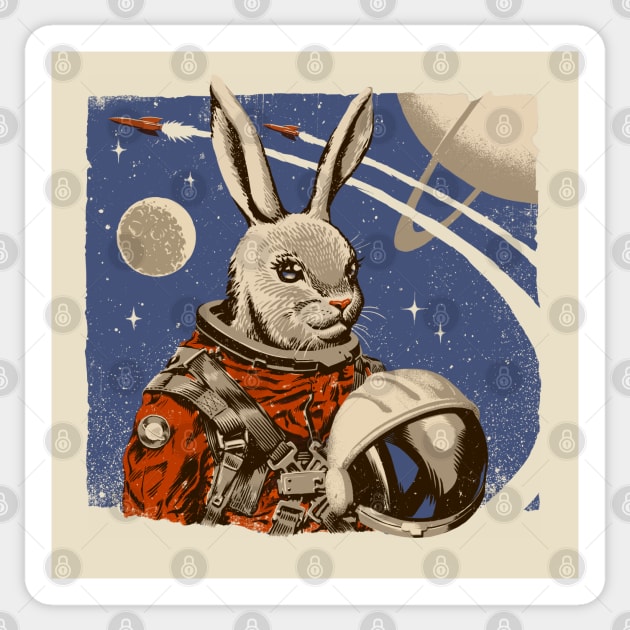 Cosmonaut Space Rabbit Sticker by sketchboy01